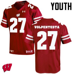Youth University of Wisconsin #27 Cristian Volpentesta Red Embroidery Jersey 604474-782