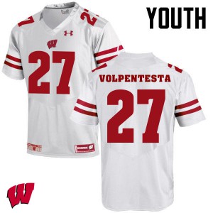 Youth Wisconsin Badgers #27 Cristian Volpentesta White Stitch Jerseys 413401-622