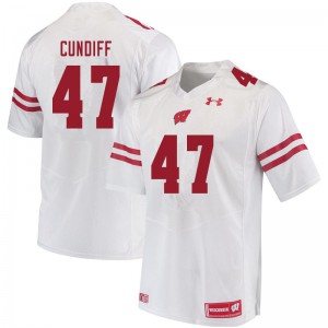 Men's Badgers #47 Clay Cundiff White Stitched Jerseys 451670-764