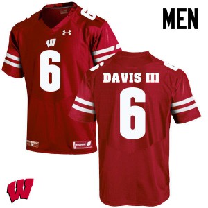 Men Badgers #6 Danny Davis III Red Player Jerseys 449085-933