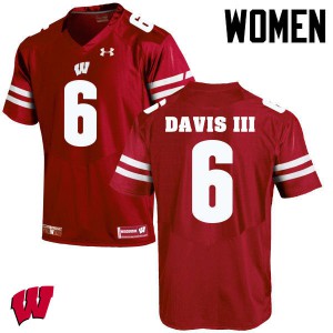 Womens University of Wisconsin #6 Danny Davis III Red Stitched Jersey 928250-660