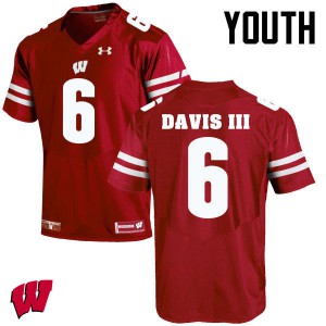 Youth Wisconsin #6 Danny Davis III Red Stitch Jersey 347898-685