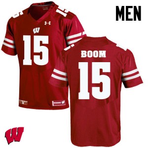 Men University of Wisconsin #15 Danny Vanden Boom Red NCAA Jerseys 688540-787