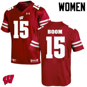 Women Badgers #15 Danny Vanden Boom Red College Jerseys 699637-618