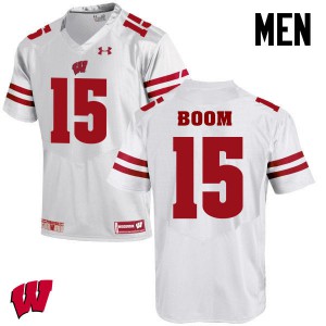 Mens University of Wisconsin #15 Danny Vanden Boom White Stitched Jerseys 300315-364