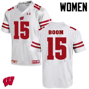 Women's Wisconsin #15 Danny Vanden Boom White Official Jersey 740950-125