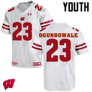 Youth Wisconsin Badgers #23 Dare Ogunbowale White High School Jersey 592452-561