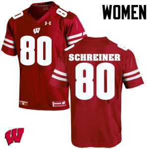 Women UW #80 Dave Schreiner Red College Jerseys 683296-288