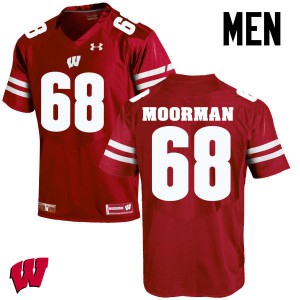 Mens Wisconsin #68 David Moorman Red Stitch Jerseys 328356-728