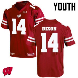 Youth Wisconsin #14 DCota Dixon Red Stitch Jerseys 878741-350
