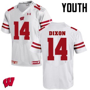 Youth University of Wisconsin #14 D'Cota Dixon White Football Jerseys 890886-128