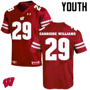 Youth Badgers #29 Dontye Carriere-Williams Red Alumni Jerseys 163202-368