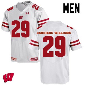 Mens Wisconsin Badgers #29 Dontye Carriere-Williams White High School Jersey 929829-429