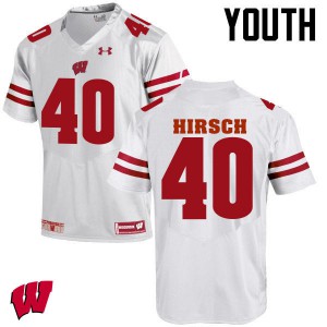 Youth Badgers #40 Elroy Hirsch White Stitched Jersey 706543-190