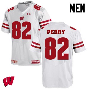 Men Wisconsin #82 Emmet Perry White Player Jersey 168704-574