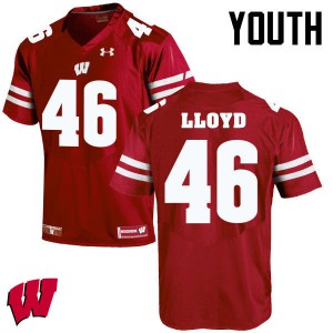 Youth Badgers #42 Gabe Lloyd Red Stitched Jerseys 130722-887