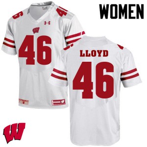 Women University of Wisconsin #42 Gabe Lloyd White Football Jerseys 633056-702