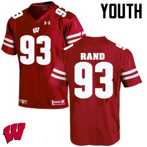 Youth Badgers #93 Garrett Rand Red Player Jerseys 274108-464