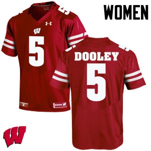 Womens Badgers #5 Garret Dooley Red College Jersey 964679-860