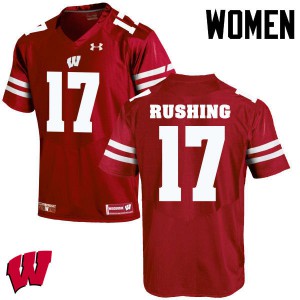 Women's University of Wisconsin #17 George Rushing Red Alumni Jerseys 432476-960