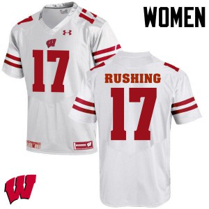 Women's Wisconsin #17 George Rushing White Official Jersey 639147-263