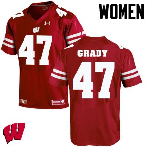 Women's University of Wisconsin #51 Griffin Grady Red NCAA Jersey 513392-434