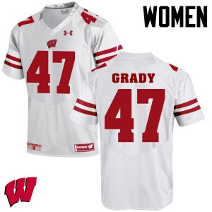 Womens Wisconsin Badgers #51 Griffin Grady White Stitch Jerseys 571496-422
