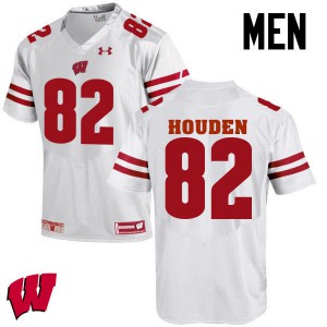 Men Wisconsin Badgers #82 Henry Houden White Official Jerseys 270206-378