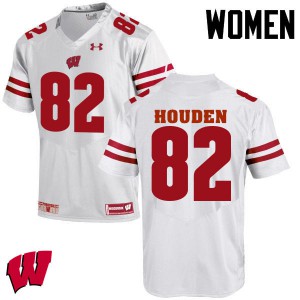Womens Wisconsin Badgers #82 Henry Houden White Stitched Jerseys 700383-408