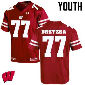 Youth University of Wisconsin #77 Ian Dretzka Red College Jersey 173298-334
