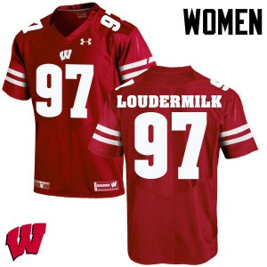 Womens University of Wisconsin #97 Isaiahh Loudermilk Red Stitched Jerseys 140561-566