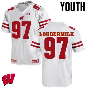 Youth University of Wisconsin #97 Isaiahh Loudermilk White NCAA Jersey 607503-240