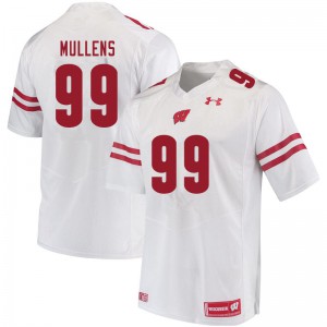 Mens Wisconsin #99 Isaiah Mullens White NCAA Jersey 995360-564