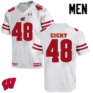 Men's Badgers #48 Jack Cichy White Player Jersey 859684-741
