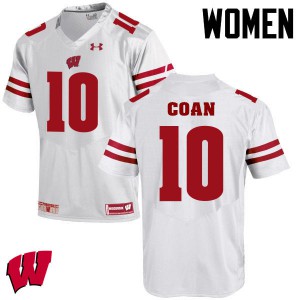Women's University of Wisconsin #10 Jack Coan White Stitched Jersey 769412-119