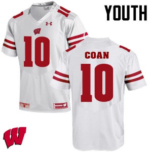Youth Wisconsin #10 Jack Coan White Alumni Jerseys 387131-706