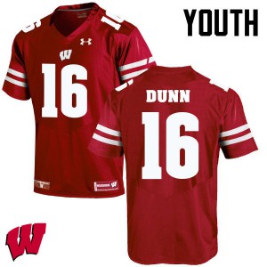 Youth UW #16 Jack Dunn Red Official Jersey 789383-162