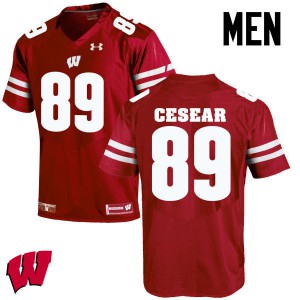 Men Wisconsin #89 Jacob Cesear Red Stitched Jerseys 622370-758
