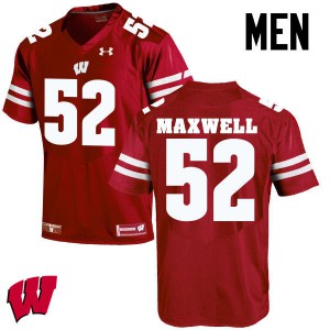 Men's Wisconsin #52 Jacob Maxwell Red Football Jersey 549253-427