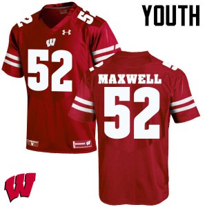 Youth Badgers #52 Jacob Maxwell Red Player Jerseys 261367-326