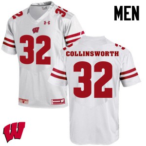 Men Badgers #32 Jake Collinsworth White Stitched Jerseys 752739-212