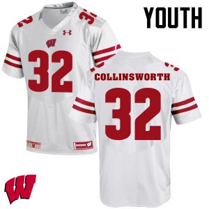 Youth Wisconsin Badgers #32 Jake Collinsworth White Stitched Jersey 117694-523