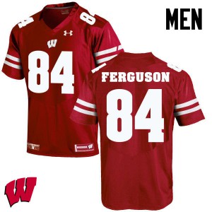 Mens Wisconsin Badgers #84 Jake Ferguson Red University Jersey 402034-655