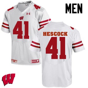 Men Wisconsin Badgers #41 Jake Hescock White Alumni Jerseys 572429-266