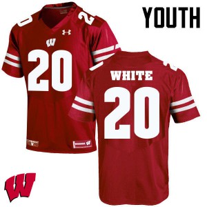 Youth UW #20 James White Red High School Jersey 515405-613