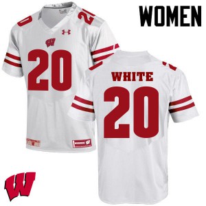 Womens UW #20 James White White Stitched Jerseys 424867-735