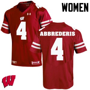 Womens Wisconsin Badgers #4 Jared Abbrederis Red High School Jersey 743571-357