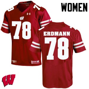 Women Wisconsin #78 Jason Erdmann Red Official Jerseys 573313-387