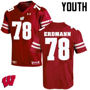 Youth Badgers #78 Jason Erdmann Red College Jerseys 918085-291