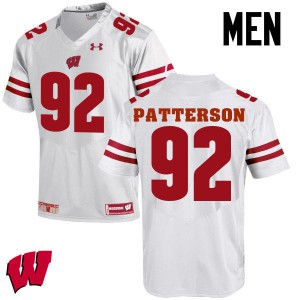 Mens University of Wisconsin #92 Jeremy Patterson White Embroidery Jerseys 222264-558